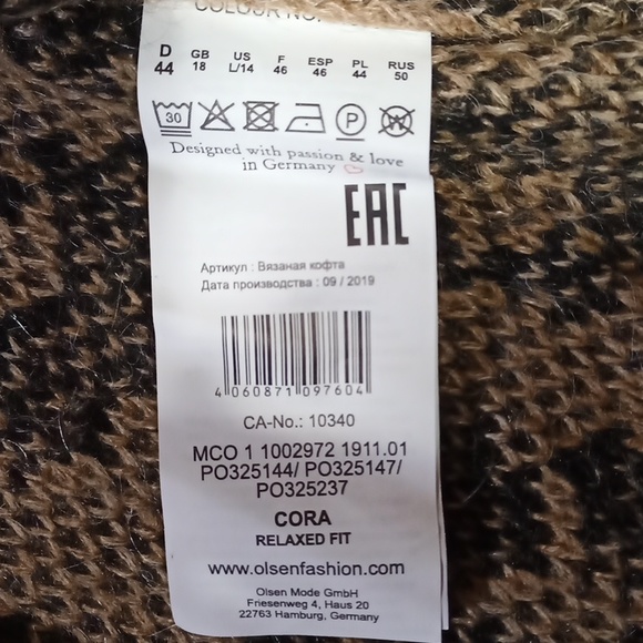 Olsen Cora Long Cardigan Sweater Golden Glam L 14 - Picture 9 of 11